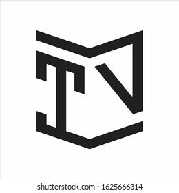 TV Logo Emblem Monogram With Shield Style Design Template Isolated On white Background