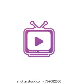 TV logo or icon vector design template