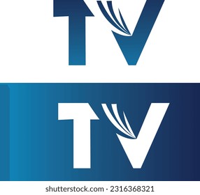 TV logo with in vector file.  TV icon design. TV initial alphabet logo design. Blue logo design. TV in vector file.