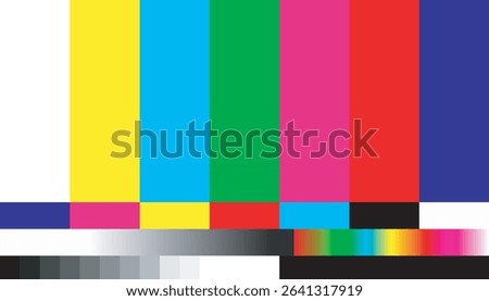 TV loses signal, screen test. portrait. short video, retro television test pattern, loses signal, screen test. portrait. short video, Creative vector illustration of no signal TV test pattern