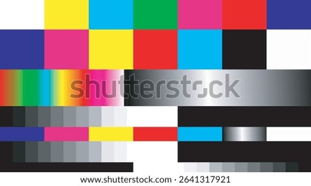 TV loses signal, screen test. portrait. short video, retro television test pattern, loses signal, screen test. portrait. short video, Creative vector illustration of no signal TV test pattern