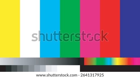 TV loses signal, screen test. portrait. short video, retro television test pattern, loses signal, screen test. portrait. short video, Creative vector illustration of no signal TV test pattern