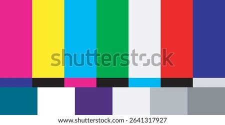 TV loses signal, screen test. portrait. short video, retro television test pattern, loses signal, screen test. portrait. short video, Creative vector illustration of no signal TV test pattern