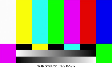 TV lost signal, TV screen test, error screen, video transition