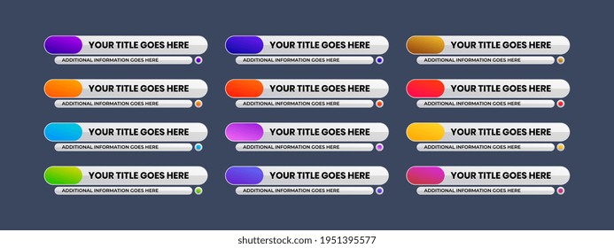 Tv lower third package news. News bars set vector. Streaming video news sign. Breaking, sport news. Interface sign. Isolated vector illustration.