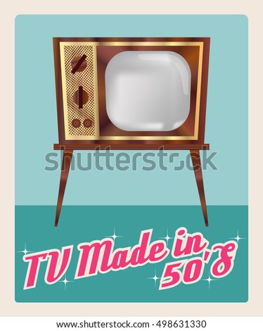 tv made 50 s television vector image stock vector royalty free