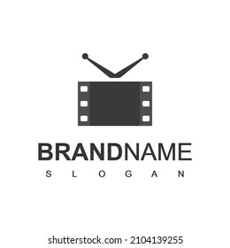 Plantilla de diseño de logotipos para reproductores de televisión o multimedia