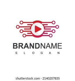 Tv And Media Player Logo Template