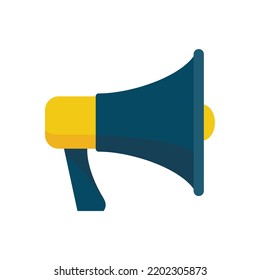 Tv megaphone icon. Flat illustration of tv megaphone vector icon isolated on white background