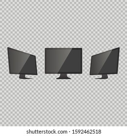 TV, modern blank screen lcd, led, on isolate background, stylish vector illustration