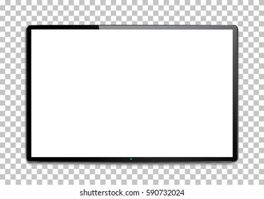 TV, pantalla en blanco moderna lcd, liderada, sobre fondo aislado, ilustración vectorial elegante EPS10