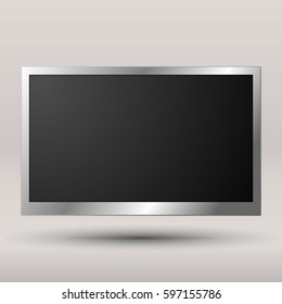 TV, modern blank screen lcd, led with shadow on white background, vector illustration