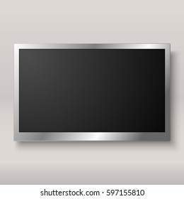 TV, modern blank screen lcd, led with shadow on white background, vector illustration