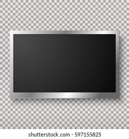 TV, modern blank screen lcd, led or computer monitor with shadow on white background, vector illustration