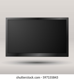 TV, modern blank screen lcd, led with shadow on white background, vector illustration
