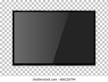 TV, modern blank screen lcd, led, on transparent background, stylish vector illustration