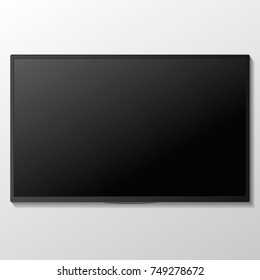 TV, modern blank screen lcd, led, isolate on background.