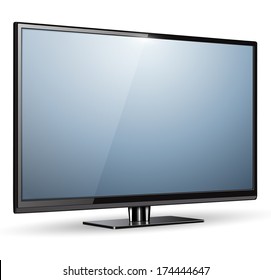 TV, Modern Flat Screen Lcd, Led, Vector Illustration.