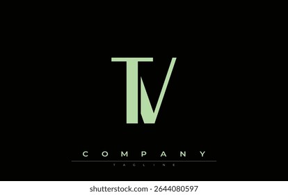 TV Modern Initials Logo Design. Branding logo with stylized initials showcasing bold design and modern aesthetic. Ideal for professional business branding or creative projects focusing on minimalistic
