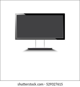 TV, modern screen lcd, led, vector illustration.,Frontal view of led or lcd internet tv monitor isolated on white background