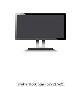TV, modern screen lcd, led, vector illustration.,Frontal view of led or lcd internet tv monitor isolated on white background