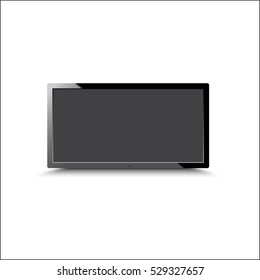 TV, modern screen lcd, led, vector illustration.,Frontal view of led or lcd internet tv monitor isolated on white background