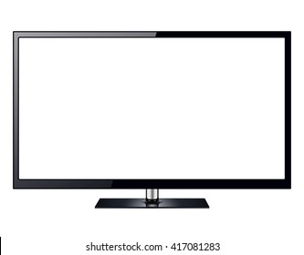 TV, modern television isolated with white screen.