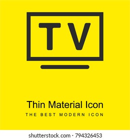 TV monitor bright yellow material minimal icon or logo design