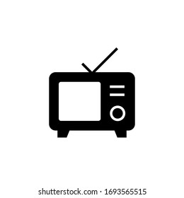 tv monitor icon illustration glyph style design. isolated on white background