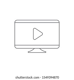 TV monitor icon. Television screen, video viewer icon
