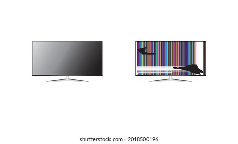 tv monitor led broken screen digtal display 
