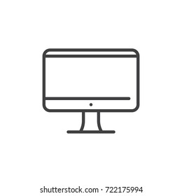 Tv or monitor screen line icon, outline vector sign, linear style pictogram isolated on white. Symbol, logo illustration. Editable stroke