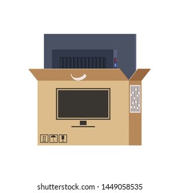 TV, monitor, unpack, box, television, plasma, screen, computer, electronics, internet, shape, display, home, lcd, led, technology, video, wide, app, appliances, control, electrical, remote,