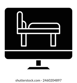 Tv Monitor Vector Line Icon Design