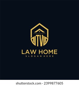 Logotipo inicial del monograma de TV para lawhiener con diseño de hogar de forma