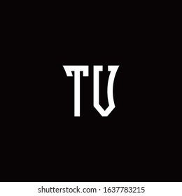 TV monogram logo with curved side style design template