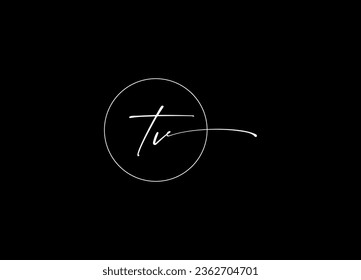TV monogram logo design and letter logo