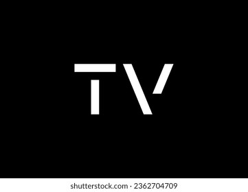 TV monogram logo design and letter logo