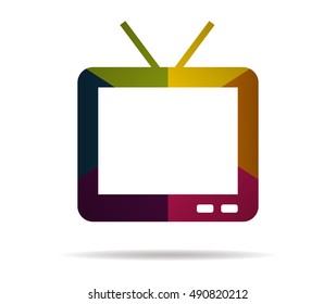 tv multicolor icon vector