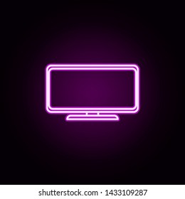 TV neon icon. Elements of home things set. Simple icon for websites, web design, mobile app, info graphics