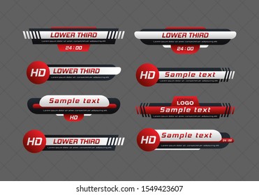 Tv news bar.  Lower Third TV News Bars Set Vector. Television broadcast media title banner. Digital callouts titles.
