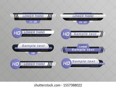 Tv news bar.  Lower Third TV News Bars Set Vector. Television broadcast media title banner. Digital callouts titles.