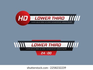 Tv news bar. Lower Third TV News Bars Set Vector. Television broadcast media title banner.	