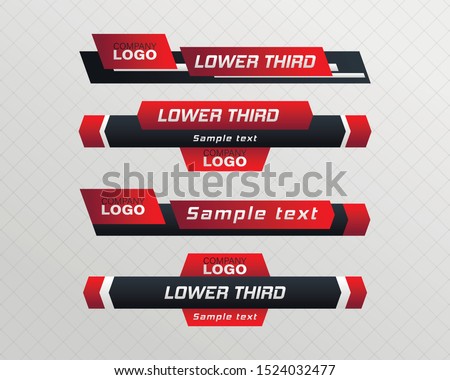 Tv news bar.  Lower Third TV News Bars Set Vector. Television broadcast media title banner. 