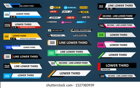 TV News Bars Set Vector. News Lower Thirds Pack