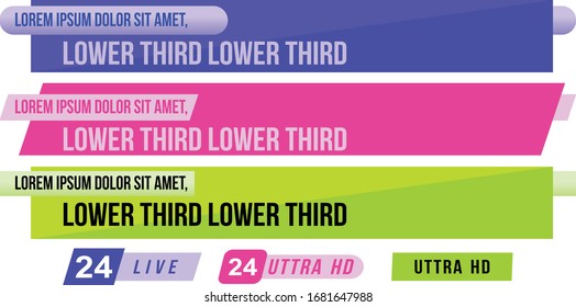 TV News Bars Set Vector. Streaming Video News Sign. Breaking, Sport News. Interface Sign