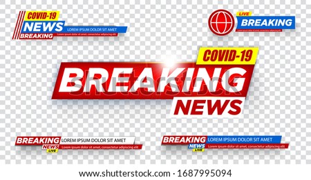 TV News Bars Set Vector. News Lower Thirds Pack. TV News Bars Set Vector. Coronavirus outbreak declared a pandemic. COVID-19 Wuhan Novel corona virus (2019-nCoV). Vector