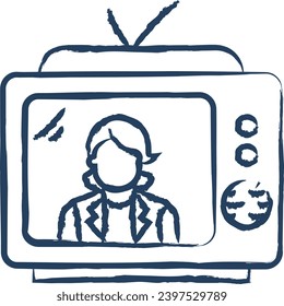 TV news hand drawn vector illustration