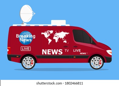 Ilustración del vector de Van de Tv News Live
