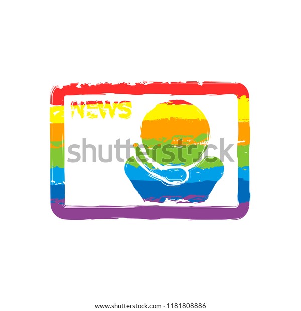 Tv News Speaker Drawing Sign Lgbt Stock Vector Royalty Free